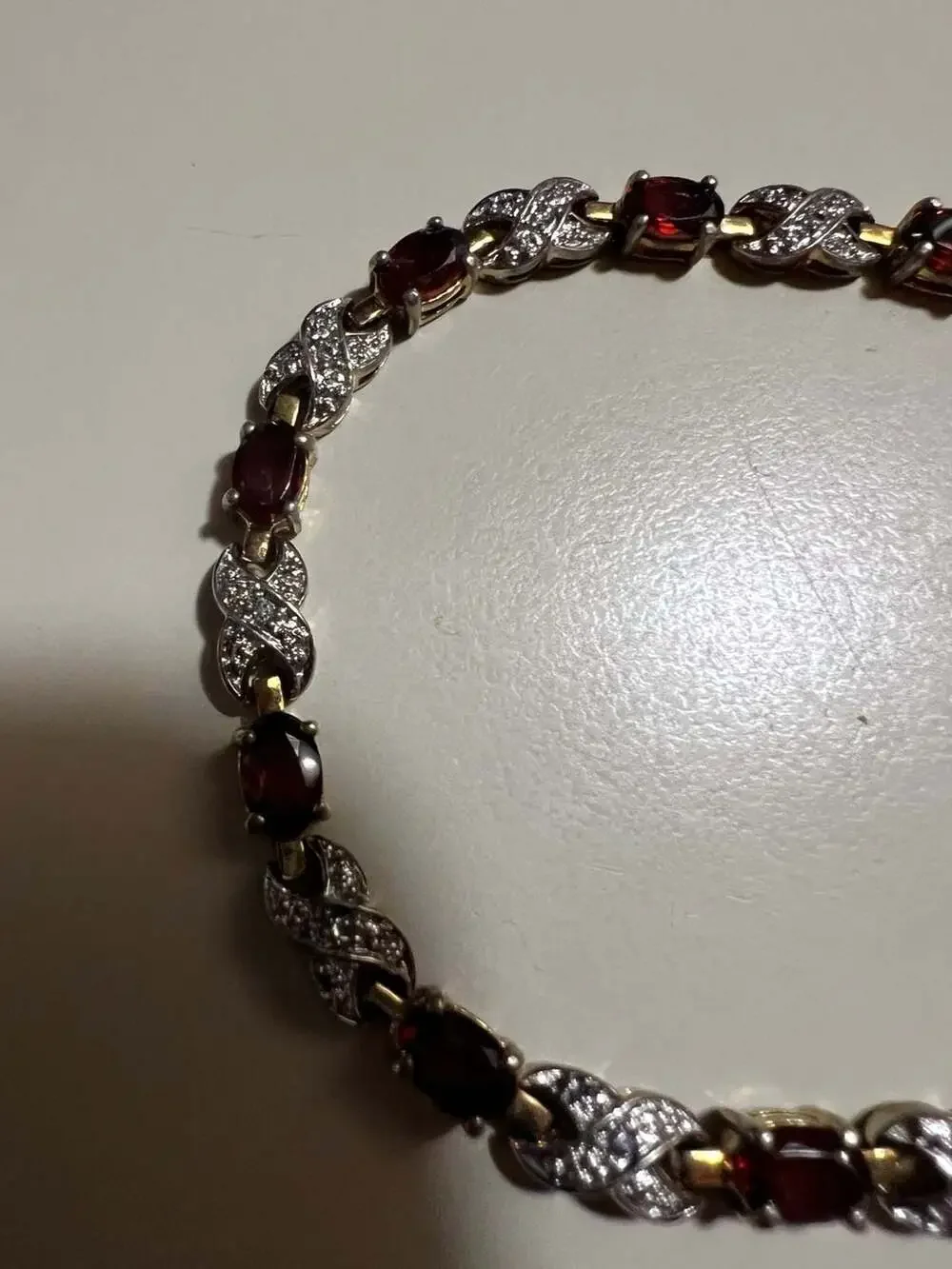Sterling Silver Garnet Tennis Bracelet
